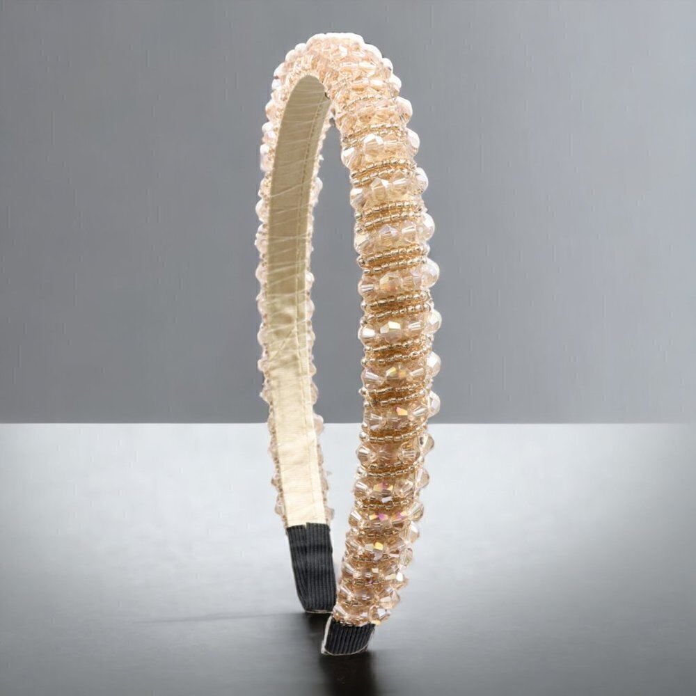 Sparkle Champagne Headband | Classic Beaded Fashion